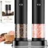 Electric Salt and Pepper Grinder Set Automatic Battery Pepper Mill Shakers Adjustable Coarseness Upgraded Larger Capacity with Led Home and Kitchen Appliances Birthday Gifts for Women Men